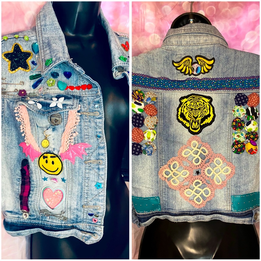 🧑🏻‍🎤Punk Rock Denim Vest👩🏼‍🎤